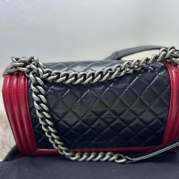 LEBOY OLD MEDIUM FLAP BLACK RED - Picture 3 of 16